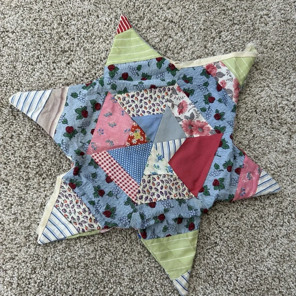 Lot Of 7 Vintage Antique Quilt Blocks‎ Orphans String Star Patchwork Unfinished